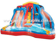 Inflatable slide with water
