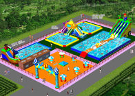 Customized Size Inflatable Water Park With Protection Coating EN71-1-2-3