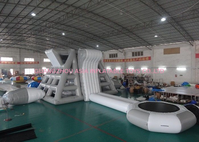 Amercian Customized Water Park Combo Inflatable , Inflatable Big Slide Park