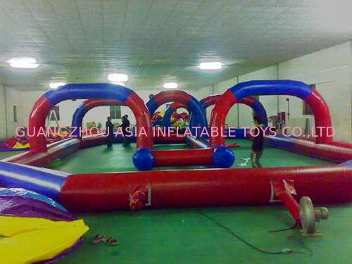 Red Race Track For Inflatable Amusement Park ,Inflatable Kids Toys